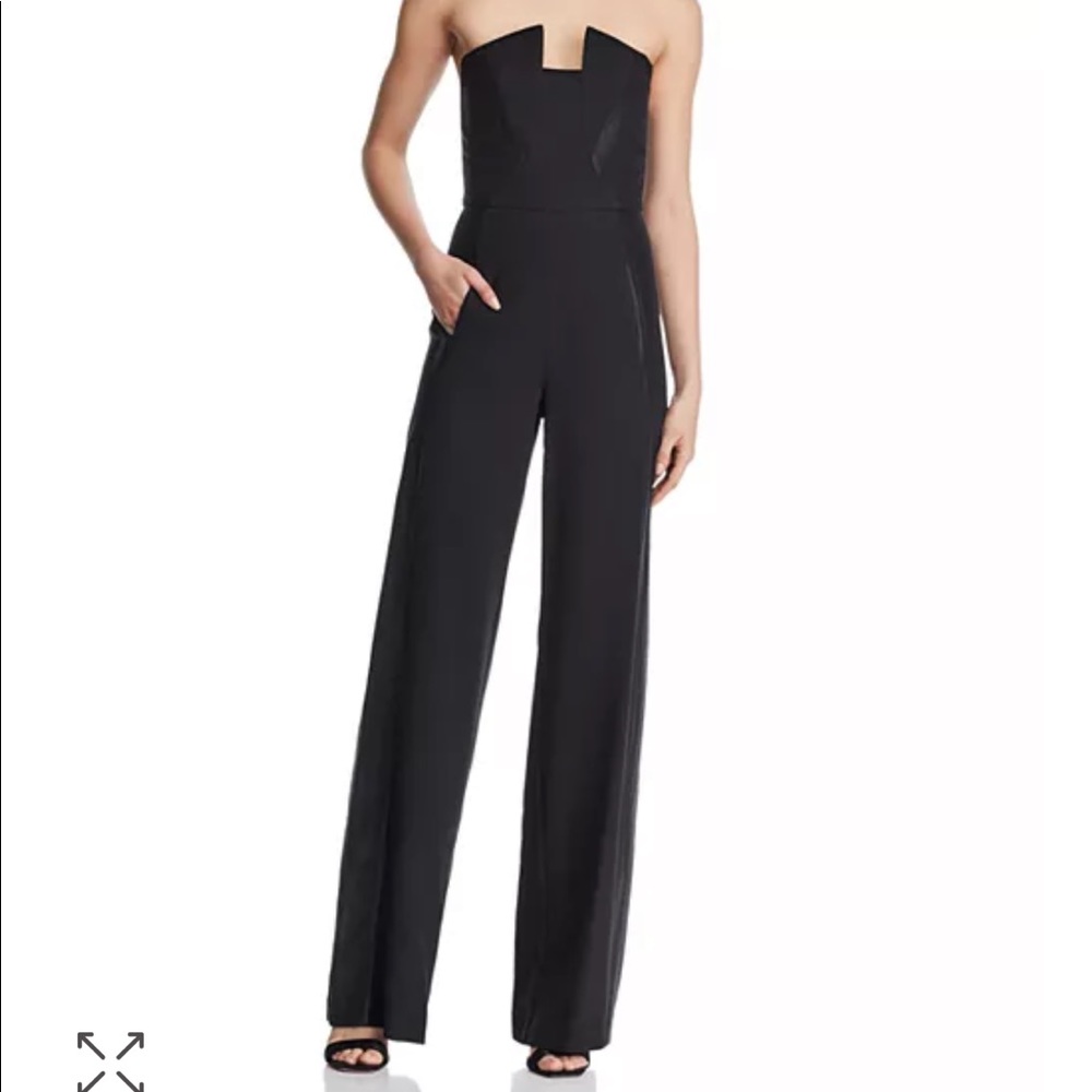Black Halo strapless jumpsuit size 10.
